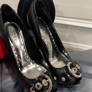 Black BCBG peep toe shoes